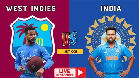 Watch live cricket streaming of IND vs WI, 1st Match, India.